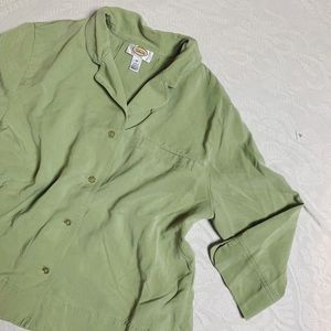 TALBOTS Light Green Tencel Button Up